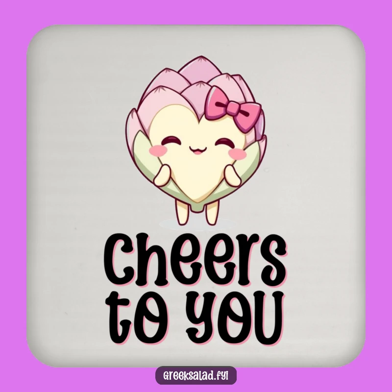 Funny Artichoke Bow Coaster - Protect Your Table with Charming Style