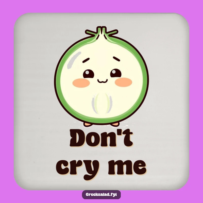 Funny Shy Onion Slice Coasters: Protect Surfaces with This Cheerful Vegetable's Bow