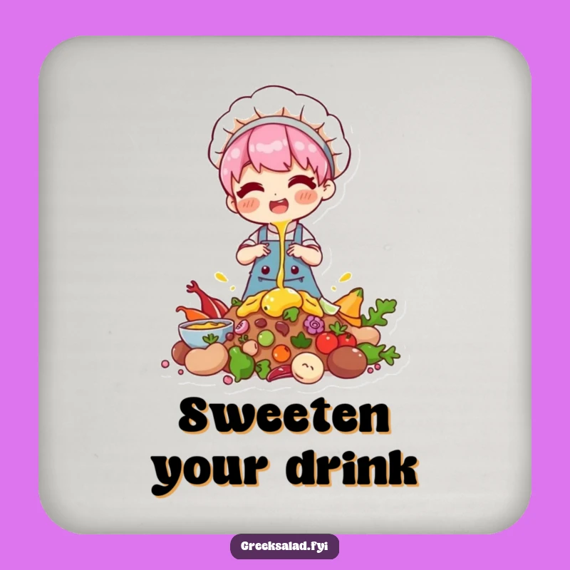 Funny Chef Coaster: Drizzling Character Decor, Baking Gift