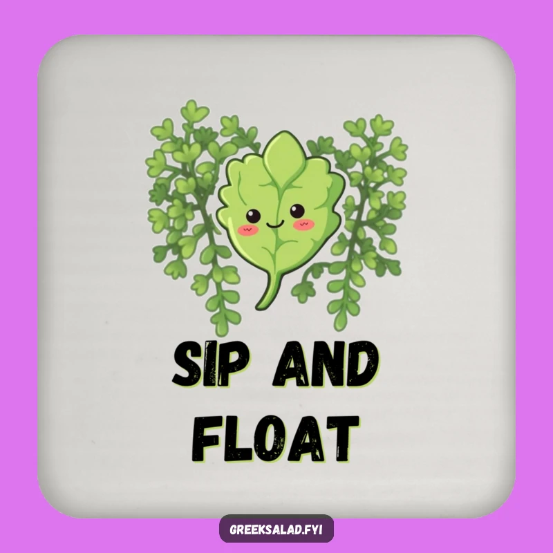 Funny Curious Oregano Drink Coaster: Protect Surfaces with Gentle Charm