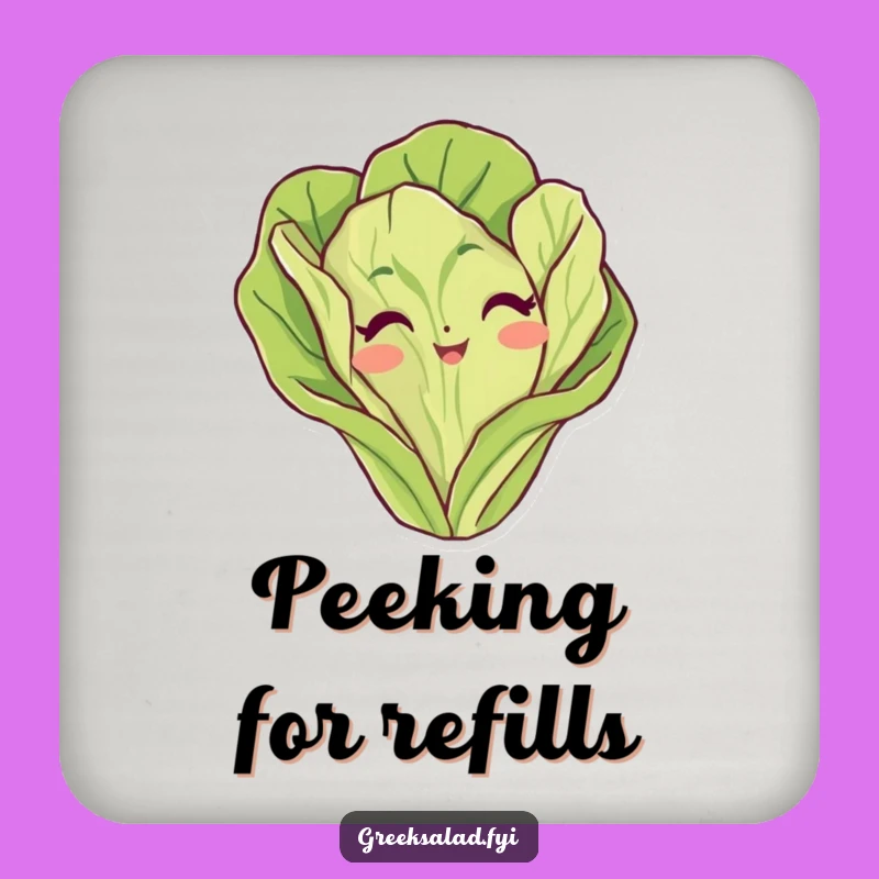 Funny Lettuce Leaf Peeking Coaster: Table Vegetable Character Protector, Ideal Funny Gift!