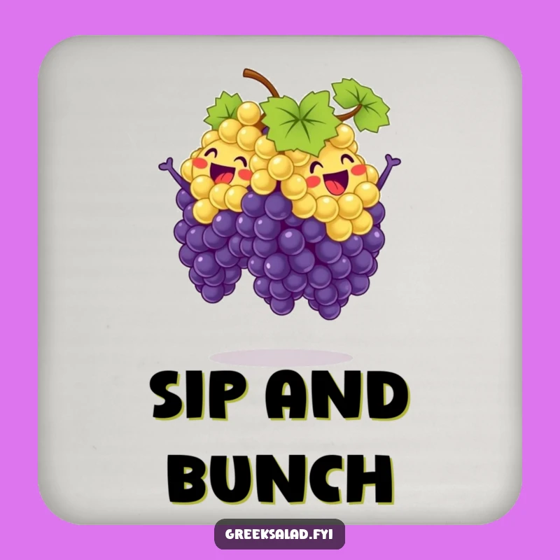 Funny Synchronized Grape Jump Coaster - Protect Surfaces with Hilarious Fruit Art, Chic Funny Gift!