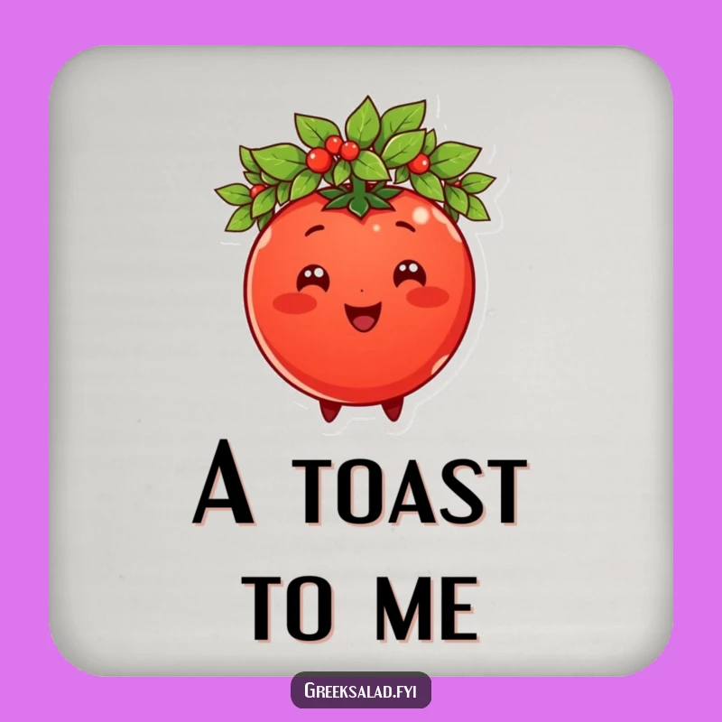 Funny Tomato King Coaster: Protect Surfaces with Regal Humor