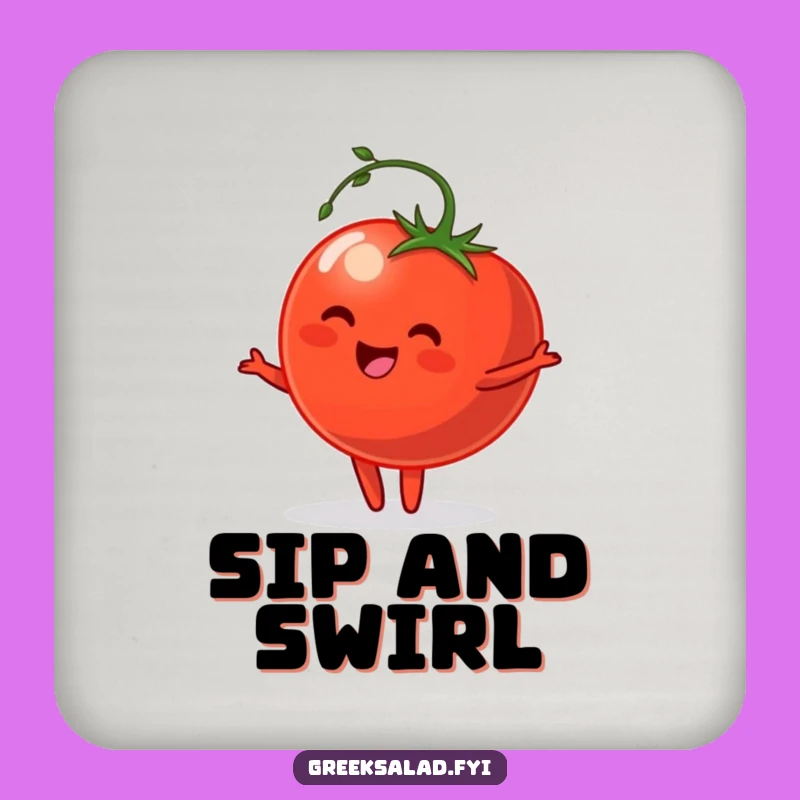 Funny Tomato Pirouette Drink Coaster - Veggie Dancer Coaster Set, Perfect Funny Gift for Hosts