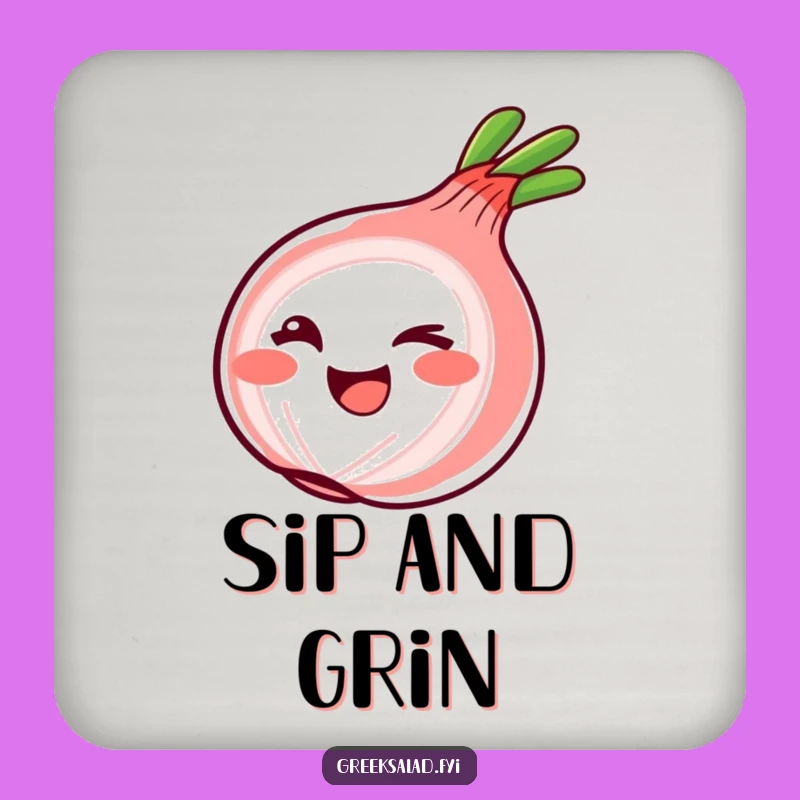 Funny Winking Onion Ring Coasters: Protect Surfaces with Playful Cheekiness