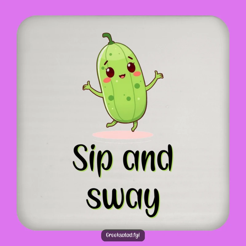 Funny Cucumber Dance Coaster: Protect Surfaces with Playful Veggie Flair