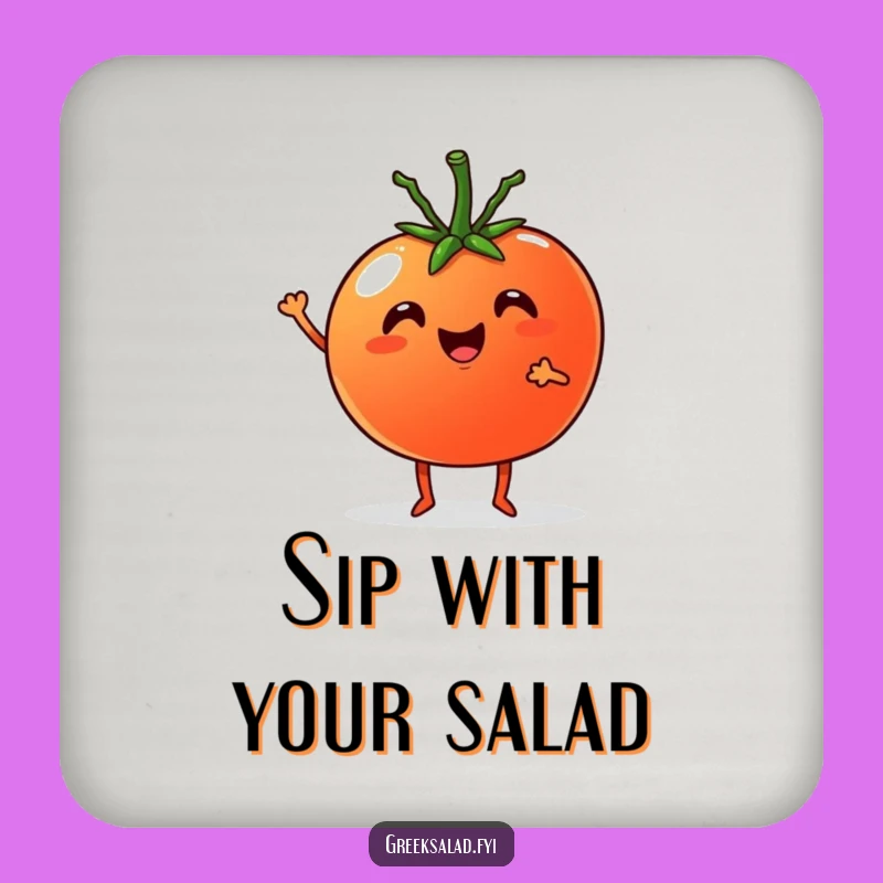 Funny Drink Coaster: Veggie Pals Tomato & Cucumber, Hilarious Party Gift