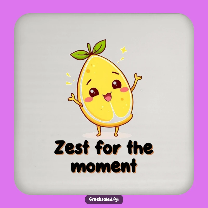 Funny Lemon Wedge Zest Coaster: Table Citrus Character Protector, Ideal Funny Gift!