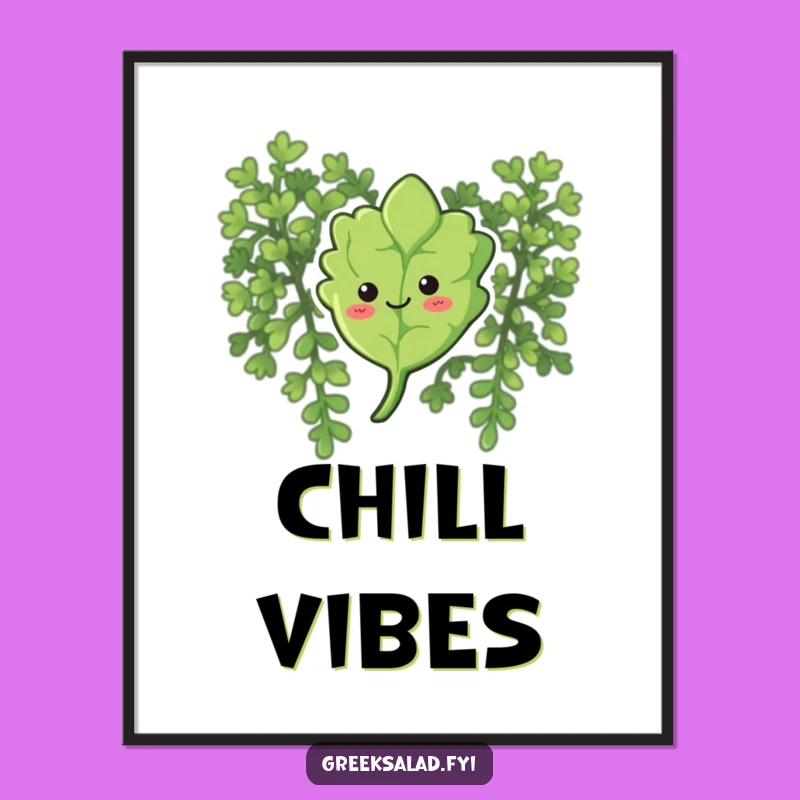 Funny Curious Oregano Poster: Wall Art for Peaceful Vibes