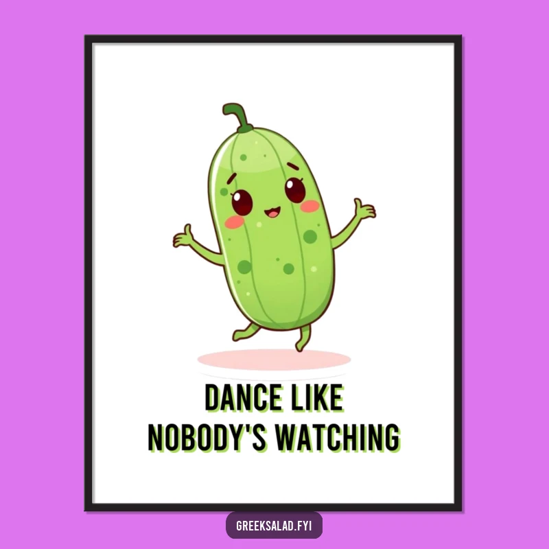 Funny Cucumber Dance Poster: Bring Lively Veggie Vibes to Your Walls