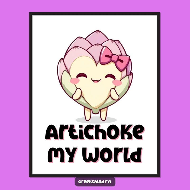 Funny Artichoke Bow Poster - Bring Delightful Charm to Your Walls