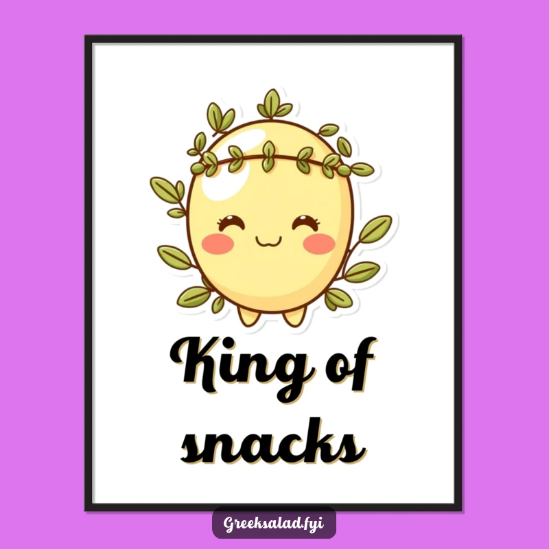 Funny Cheeky Olive Poster: Sophisticated Veggie Art, Perfect Humorous Gift