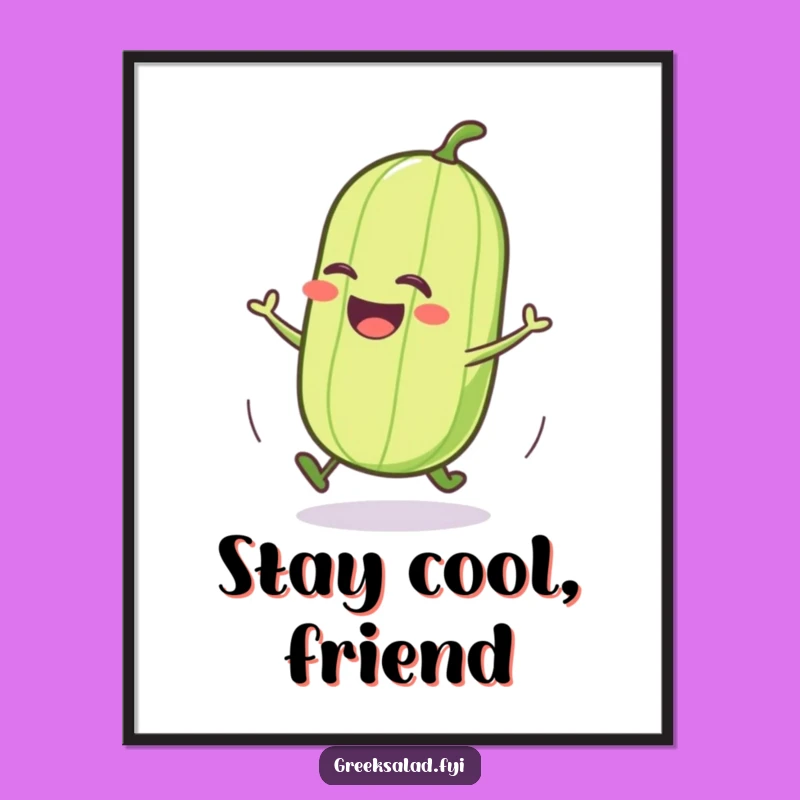 Funny Cucumber Roll Poster, Hilarious Veggie Art for a Cheerful Atmosphere