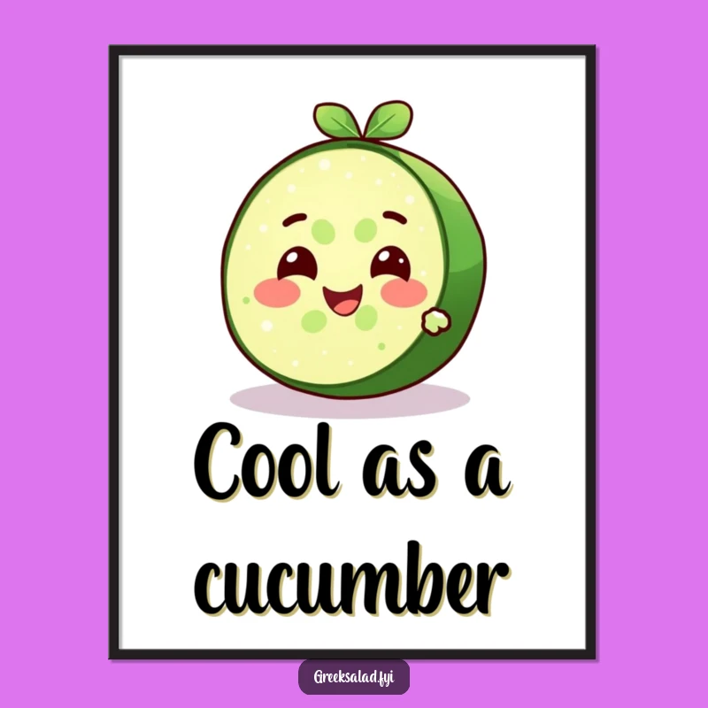 Funny Cucumber Slice Poster - Cool & Refreshing Wall Art Decor