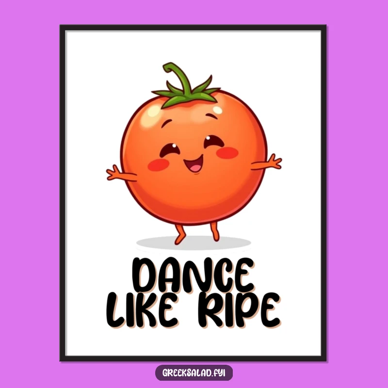 Funny Dancing Tomato Poster - Vibrant Wall Art, Ideal Gift