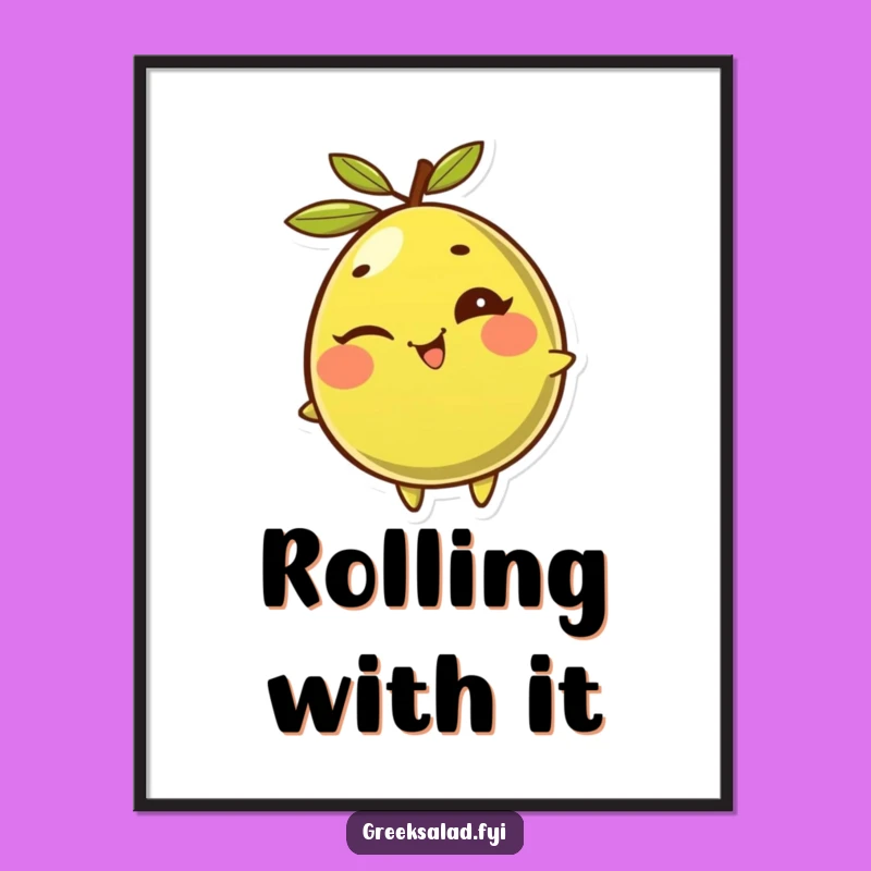Funny Olive Poster: Decorate with a Giggling, Rolling Olive!