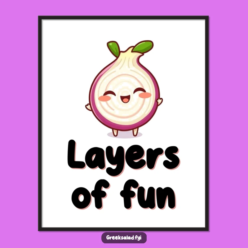 Funny Onion Poster: Giggling Red Art Print Gift