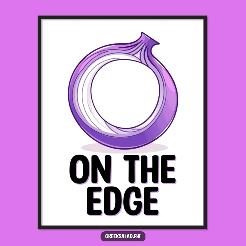 Funny Onion Ring Art Print - Playful Spin Design for Humorous Wall Decor