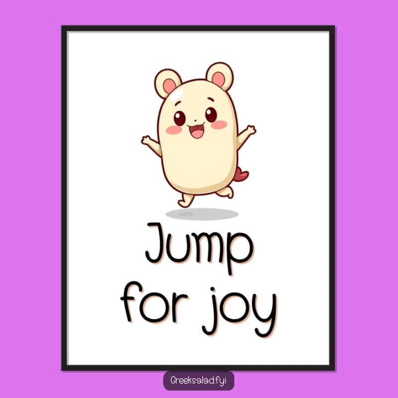 Funny Feta Cheese Hop Poster: Cheerful Dairy Art, Perfect Humorous Gift