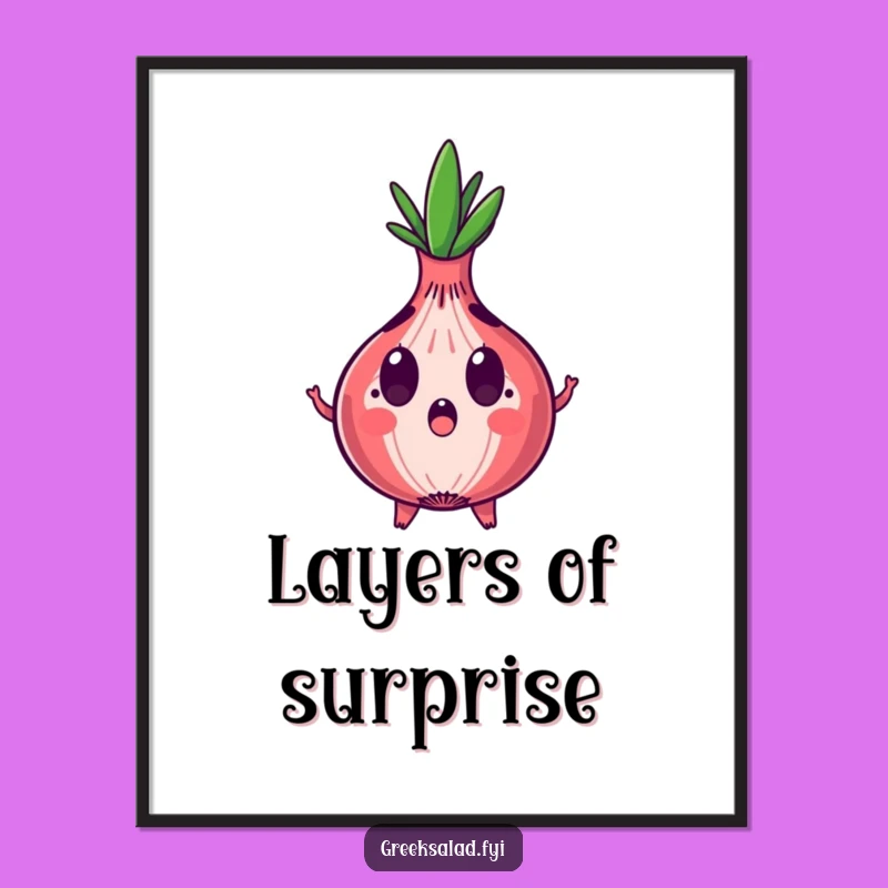 Funny Surprised Onion Poster: Shocking Veggie Art, Perfect Humorous Gift