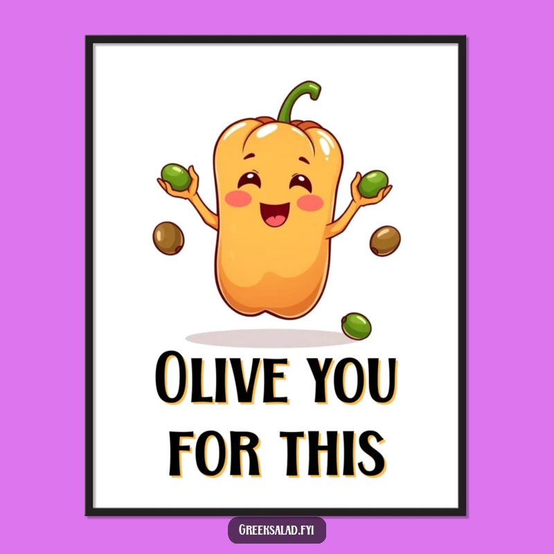 Funny Juggling Pepper Poster: Playful Vegetable Art, Perfect Humorous Gift