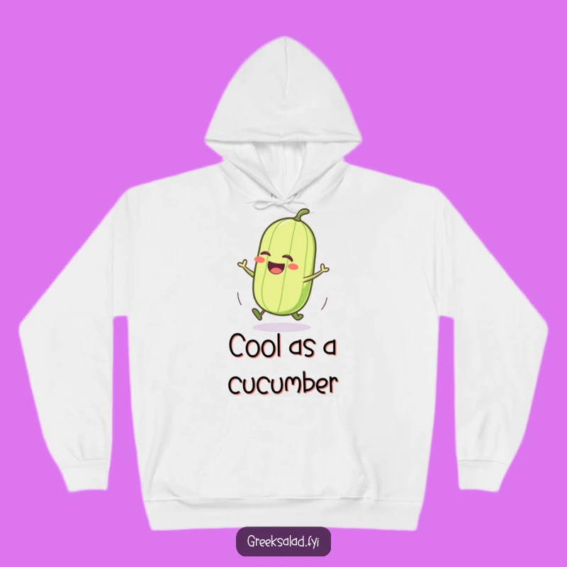 Cozy Funny Cucumber Roll Hoodie, Hilarious Veggie Character for Warm Giggles