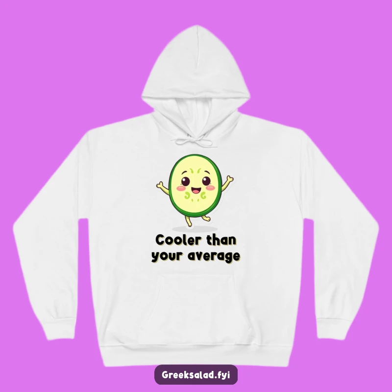 Funny Cucumber Jump Hoodie - Cozy Veggie Cartoon Sweatshirt, Perfect Funny Gift for Winter