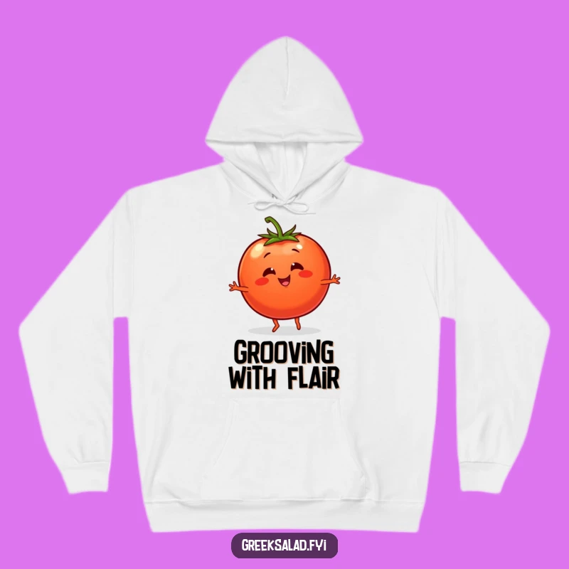 Funny Dancing Tomato Hoodie - Cozy & Energetic Character Wear, Great Gift