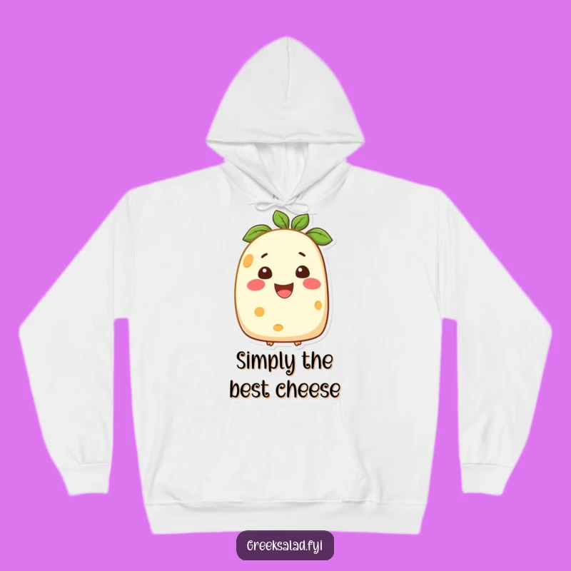 Funny Feta Cheese Smiling Hoodie: Cozy Comfort with Cheesy Charm