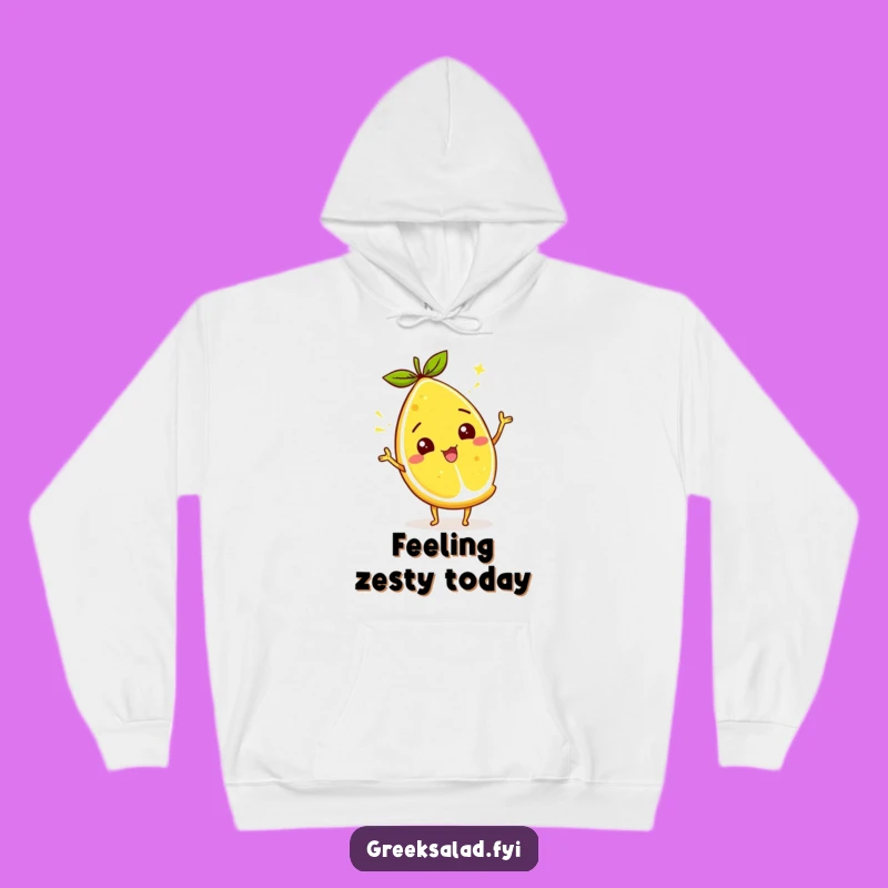 Funny Lemon Wedge Zest Hoodie: Cozy Citrus Character Wear, Perfect Funny Gift!