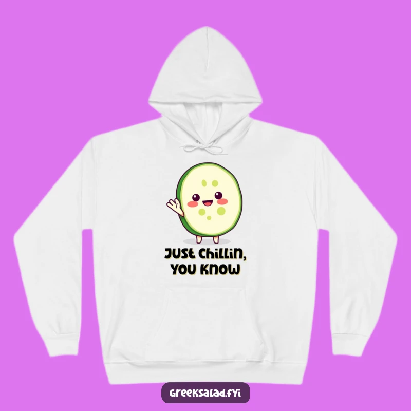 Funny Cucumber Hoodie: Cozy Waving Veggie Character Warm Gift