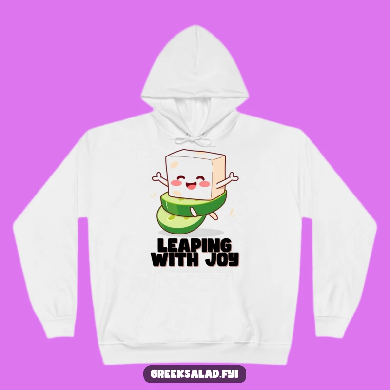 Funny Feta Cucumber Jump Hoodie - Cozy Comfort with Cheesy Fun