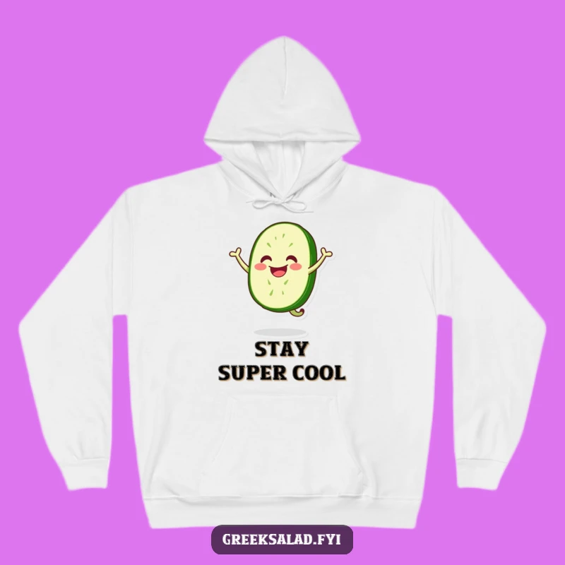 Funny Jumping Cucumber Slice Hoodie - Comfy & Hilarious Veggie Wear, Gift Idea