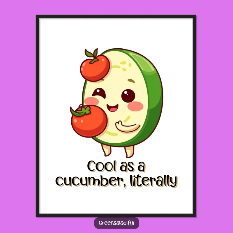 Funny Printable Wall Art: Shy Cucumber & Tomato, Free Downloadable Decor