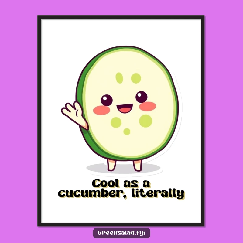 Funny Free Printable Wall Art: Cucumber Slice Wave - Cheerful Downloadable Decor