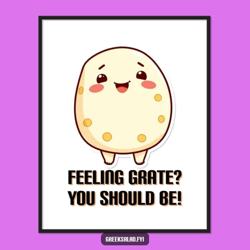 Funny Free Printable Wall Art: Proud Feta Cheese - Cheerful Downloadable Decor