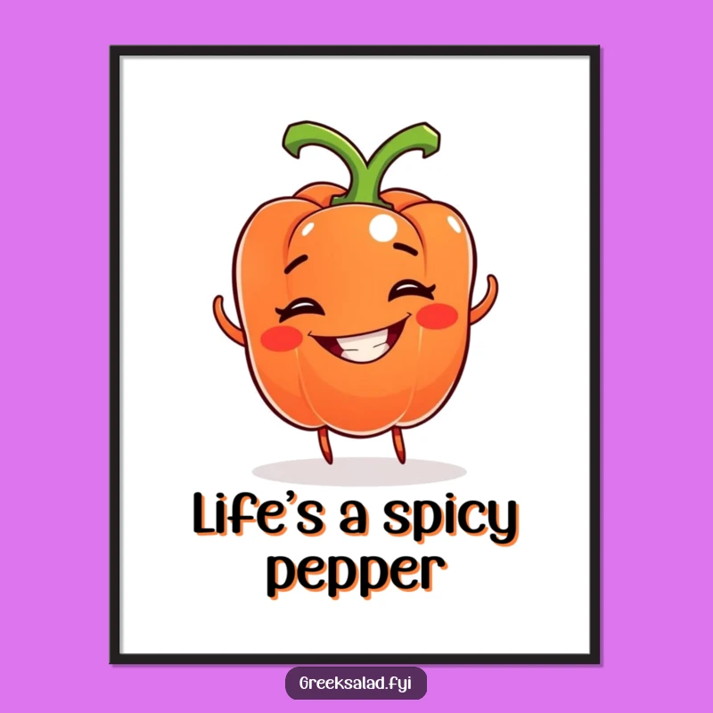Free Printable Bell Pepper Wall Art: Spinning Veggie Laughable Download