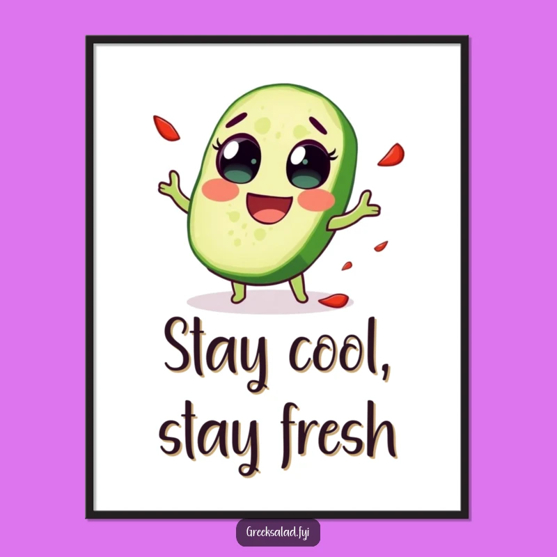 Free Printable Cucumber Wall Art: Juggling Slice Laughable Download