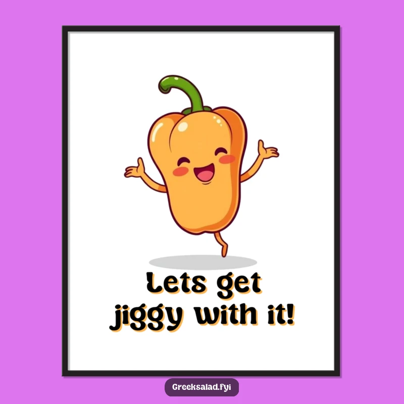 Free Printable Dancing Bell Pepper Wall Art: Funky Downloadable Decor for Any Room!