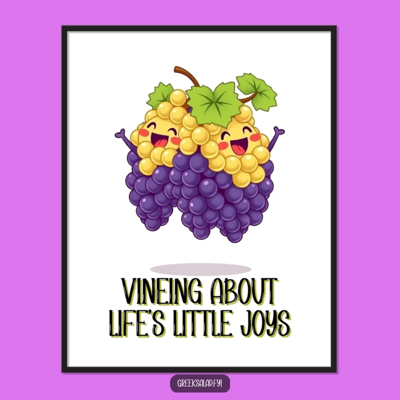 Free Printable Funny Grape Jump Wall Art - Hilarious Downloadable Home Decor!