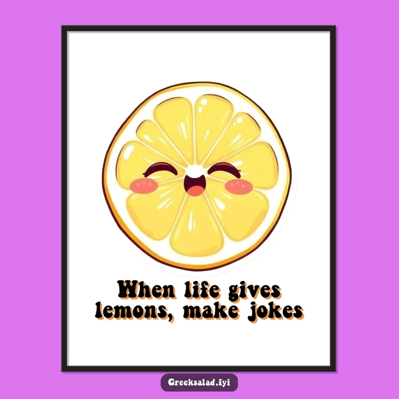 Free Printable Funny Lemon Wink Wall Art - Cheerful Downloadable Home Decor!