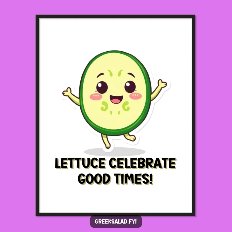 Free Printable Wall Art: Funny Cucumber Jump, Hilarious Downloadable Decor, Print at Home Humor