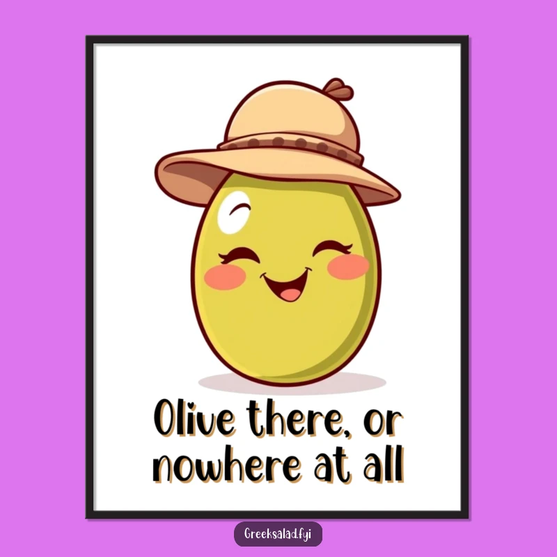 Free Printable Winking Olive Wall Art: Quirky Downloadable Decor for a Playful Vibe!