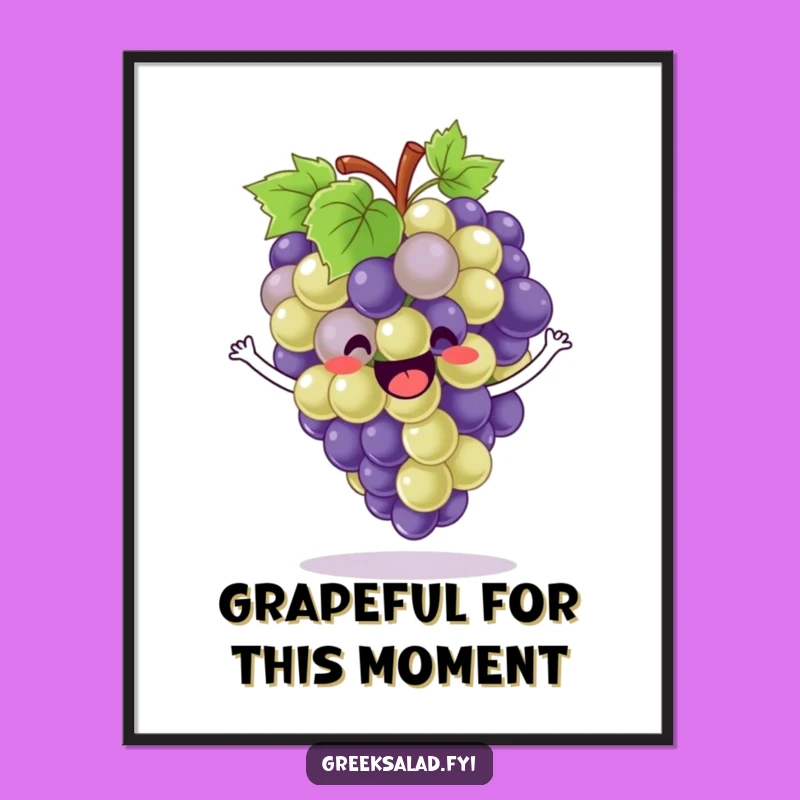 Funny Free Printable Wall Art: Bouncing Grapes - Downloadable Fruity Whimsy!