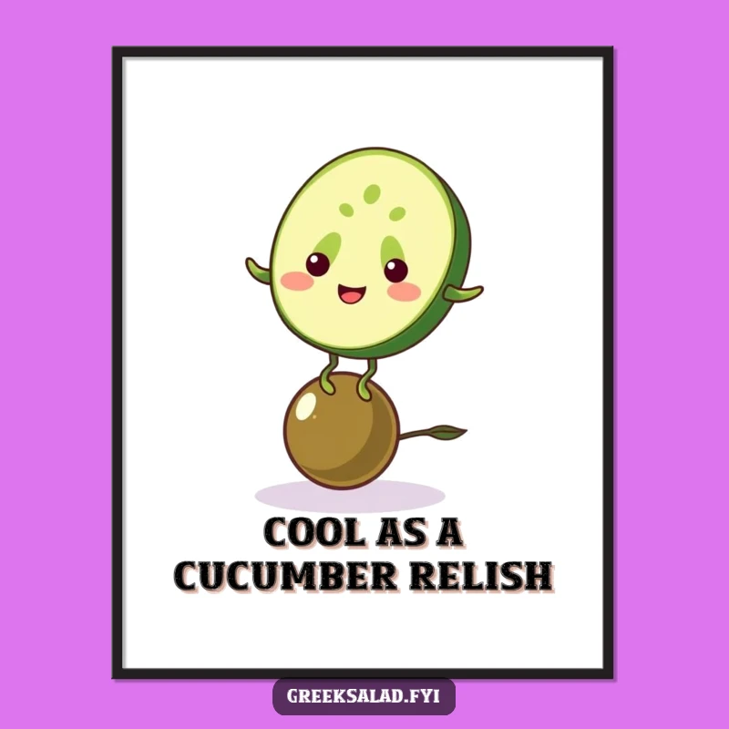 Funny Free Printable Wall Art: Cucumber & Olive Humor Downloadable Decor, Quirky Home Gift
