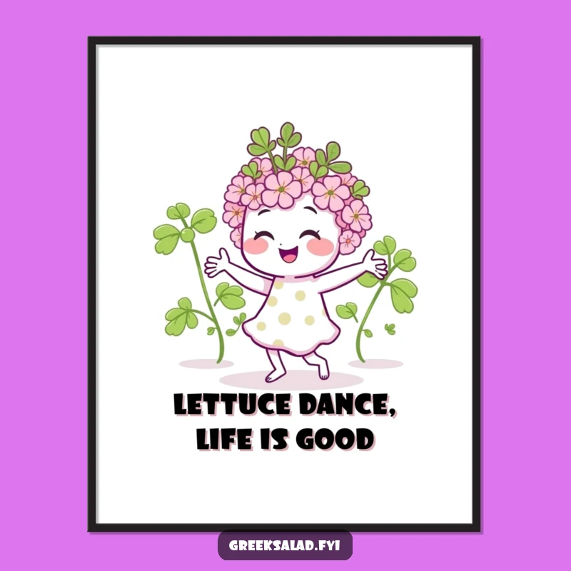 Funny Free Printable Wall Art: Dancing Oregano Sprig Downloadable Art for Kitchen Decor