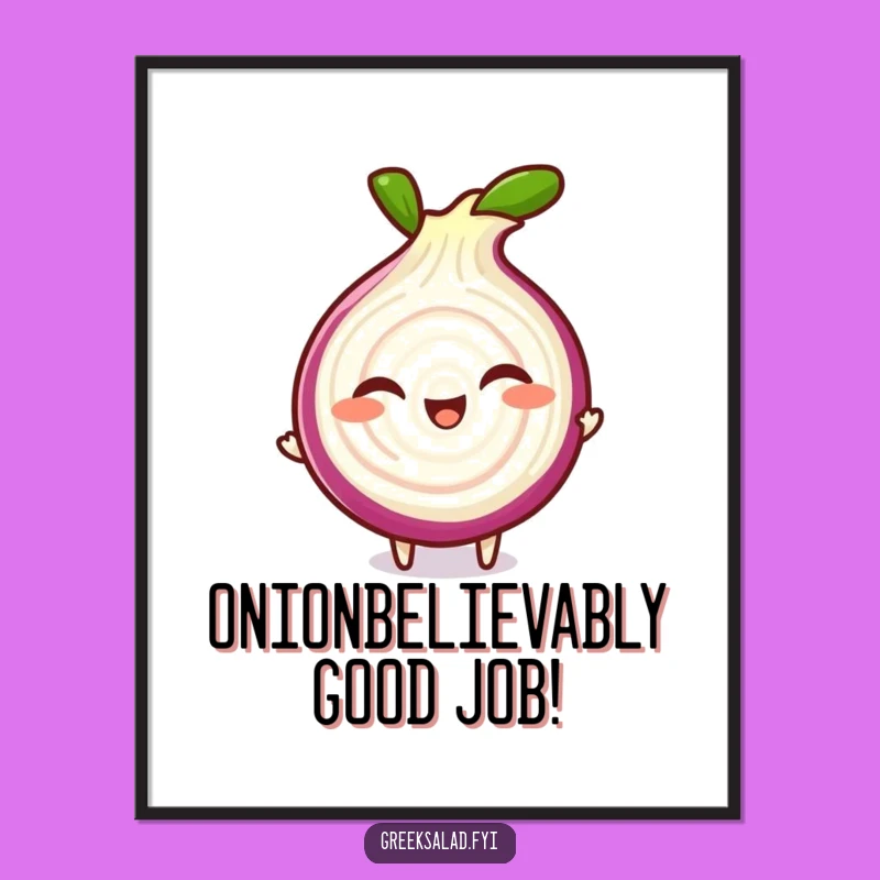 Funny Free Printable Wall Art: Giggling Onion - Cheerful Downloadable Decor