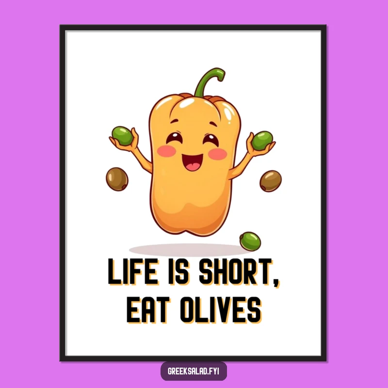 Funny Free Printable Wall Art: Juggling Pepper, Downloadable Art for a Whimsical Space