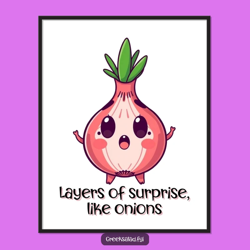Funny Printable Wall Art: Surprised Onion, Free Downloadable Decor