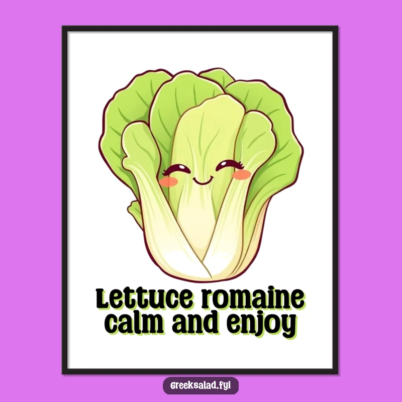 Funny Free Printable Wall Art: Giggling Romaine Lettuce Waves Downloadable Art